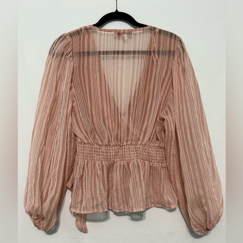 A. Calin by flying tomato blouse with long puffy sleeves and tie waist - Picture 4 of 5